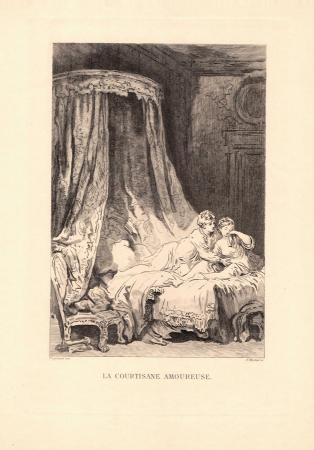 Art work by Adolphe Potémont Martial  La courtisane a moureuse - print paper 